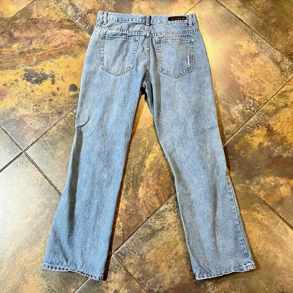 Black Relaxed Straight Distressed Jeans Size 32/30 - Picture 9 of 10